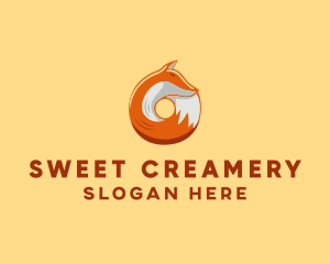 Orange Fox Donut logo design