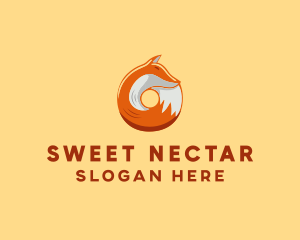 Orange Fox Donut logo design