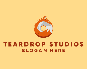 Orange Fox Donut logo design