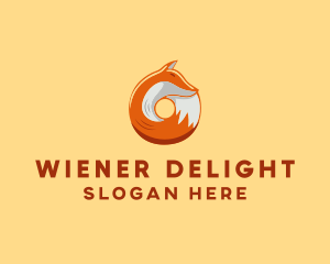 Orange Fox Donut logo design