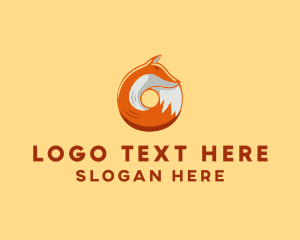 Orange Fox Donut Logo