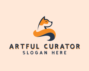 Cute Akita Dog logo design