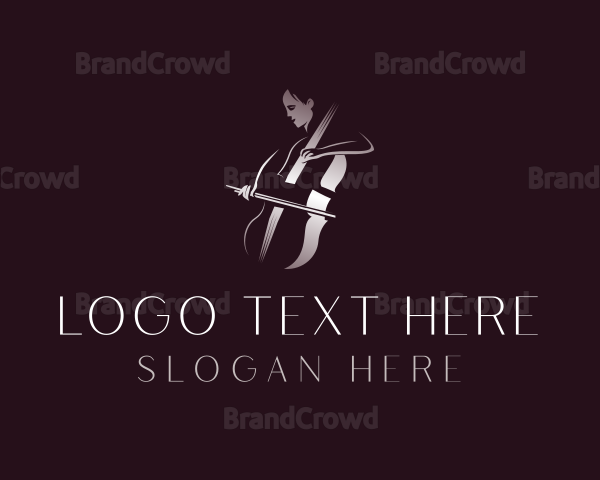 Classical Cello Musician Logo