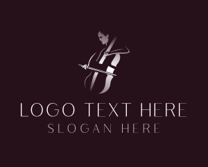 Cellist - Classical Cello Musician logo design