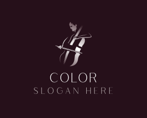 Classical Cello Musician Logo