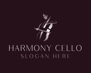Classical Cello Musician logo design