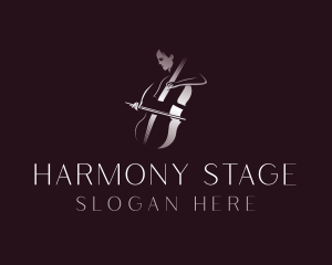 Recital - Classical Cello Musician logo design