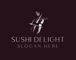 Classical Cello Musician logo design