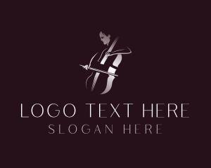 Classical Cello Musician Logo