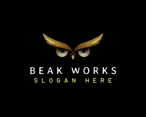 Owl Feather Eye logo design