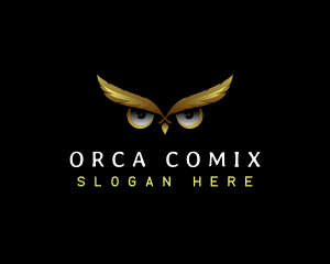 Predator - Owl Feather Eye logo design
