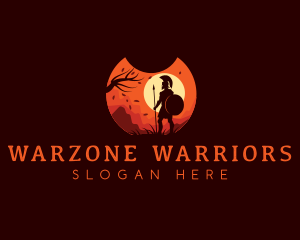 Spartan Warrior Spear logo design