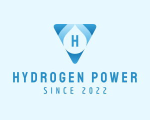 Hydrogen - Liquid Water Droplet logo design