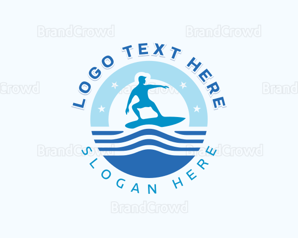 Male Surfing Beachwear Logo