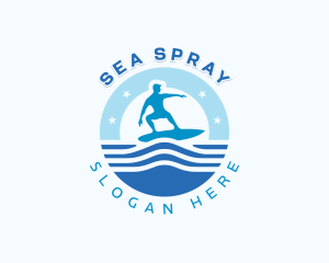 Male Surfing Beachwear logo design