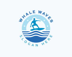 Male Surfing Beachwear logo design