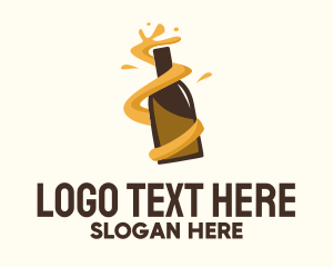 Liqueur - Beer Bottle Twist Tavern logo design