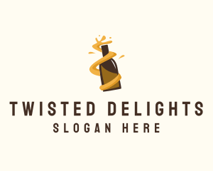 Beer Bottle Twist Tavern logo design