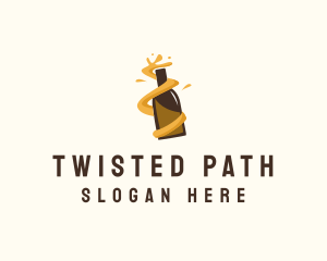 Beer Bottle Twist Tavern logo design