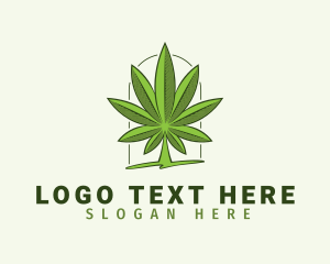 Medicine - Natural Cannabis Leaf logo design