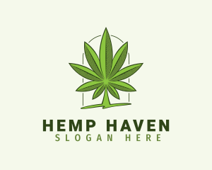 Natural Cannabis Leaf logo design