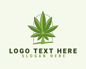 High - Natural Cannabis Leaf logo design
