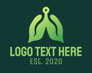 Breathing - Green Natural Lungs Tech logo design