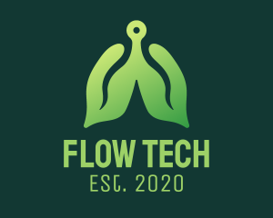 Green Natural Lungs Tech logo design