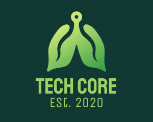 Green Natural Lungs Tech logo design