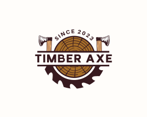 Wood Axe Carpentry logo design