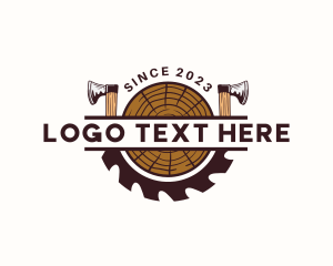 Wood Axe Carpentry Logo