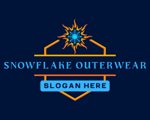 Snowflake Sun HVAC logo design