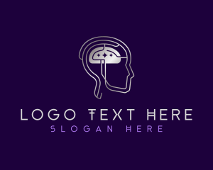 Brain - Humanoid AI Head logo design
