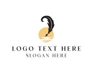 Feather - Luxury Feather Pen logo design