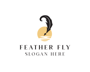 Luxury Feather Pen logo design