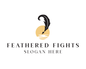 Luxury Feather Pen logo design