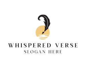 Poetry - Luxury Feather Pen logo design