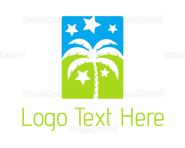 Stars Palm Tree Logo