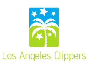 Stars Palm Tree logo design