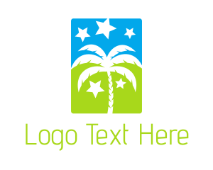 Stars Palm Tree Logo