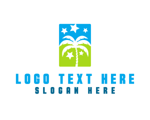 Holiday - Stars Palm Tree logo design