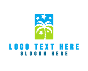 Stars Palm Tree Logo