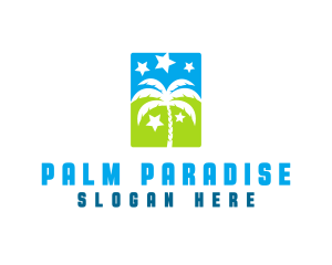 Stars Palm Tree logo design