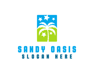 Stars Palm Tree logo design