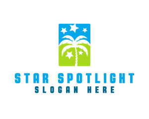 Stars Palm Tree logo design