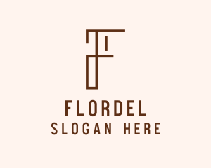 Floor Plan Letter F logo design