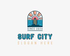 Sunrise Surf Board  logo design