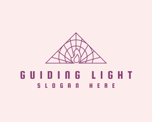 Spiritual Candle Triangle logo design