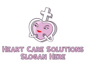 Female Symbol Heart  logo design