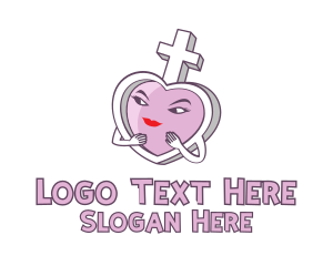 Sex - Female Symbol Heart logo design